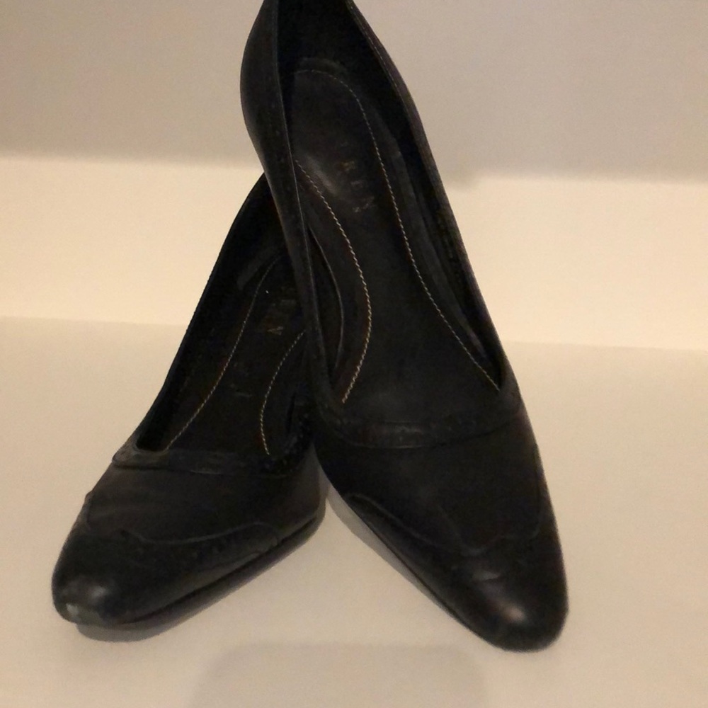 Black High Heel Ralph Lauren Leather Shoes